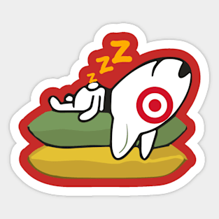 Sleeping Bullseye Dog Team Member Sticker